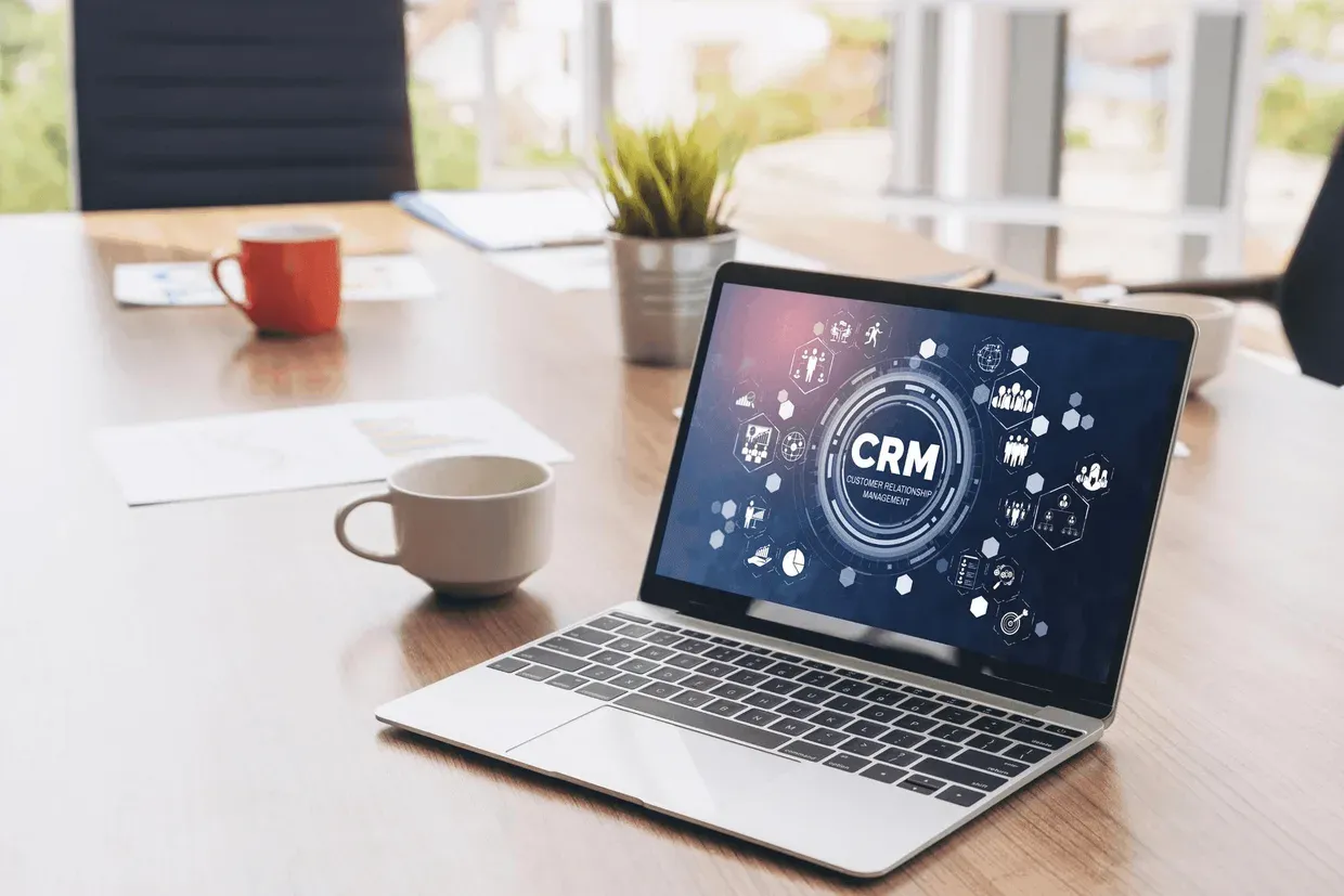 Laptop showing CRM dashboard